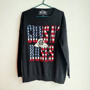 Berska Guns n Roses Motif Lightweight Top Sweater L